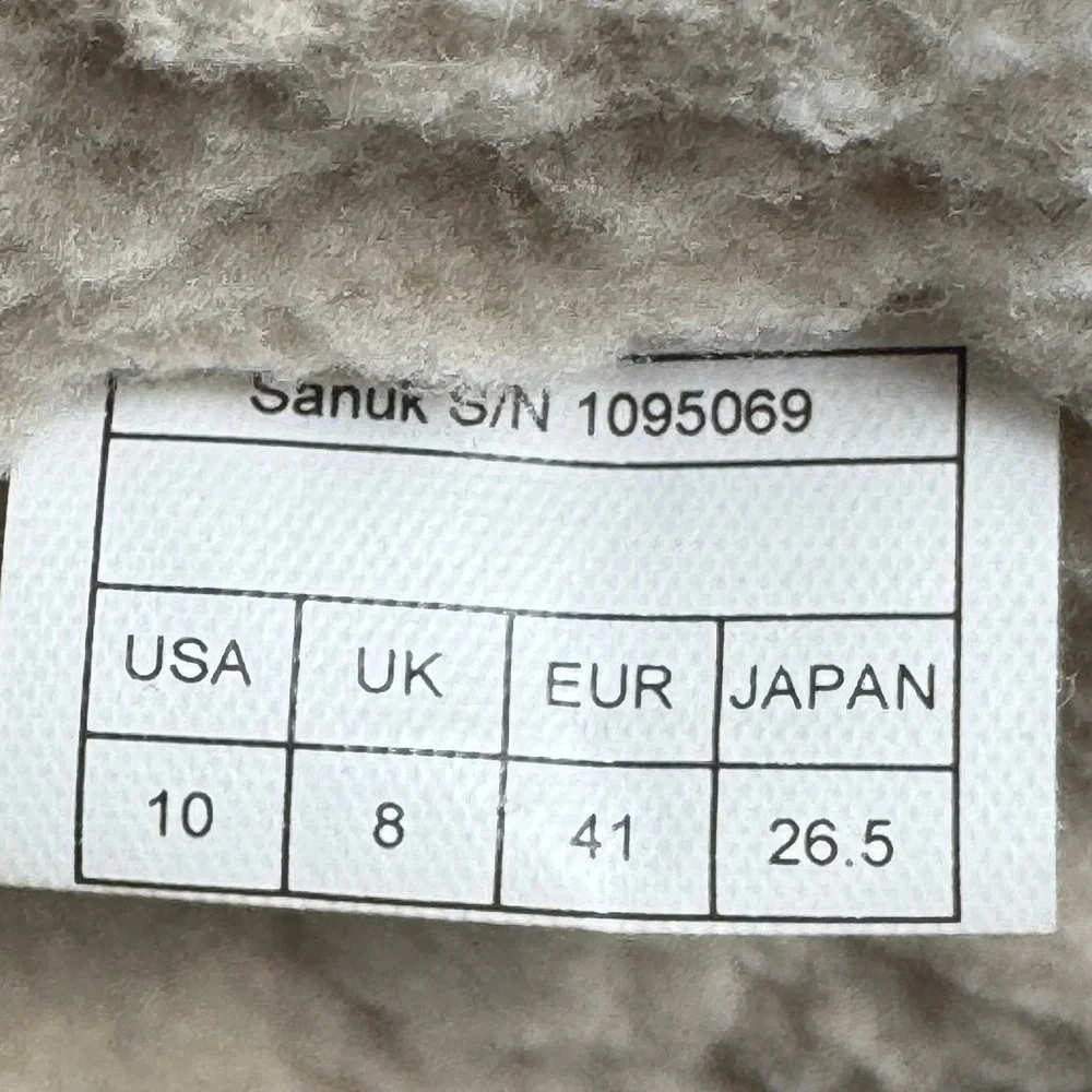 Sanuk NIce Bootah Ojai Womens Tan Faux Shearling Ankle Boots 1095069 Size 10